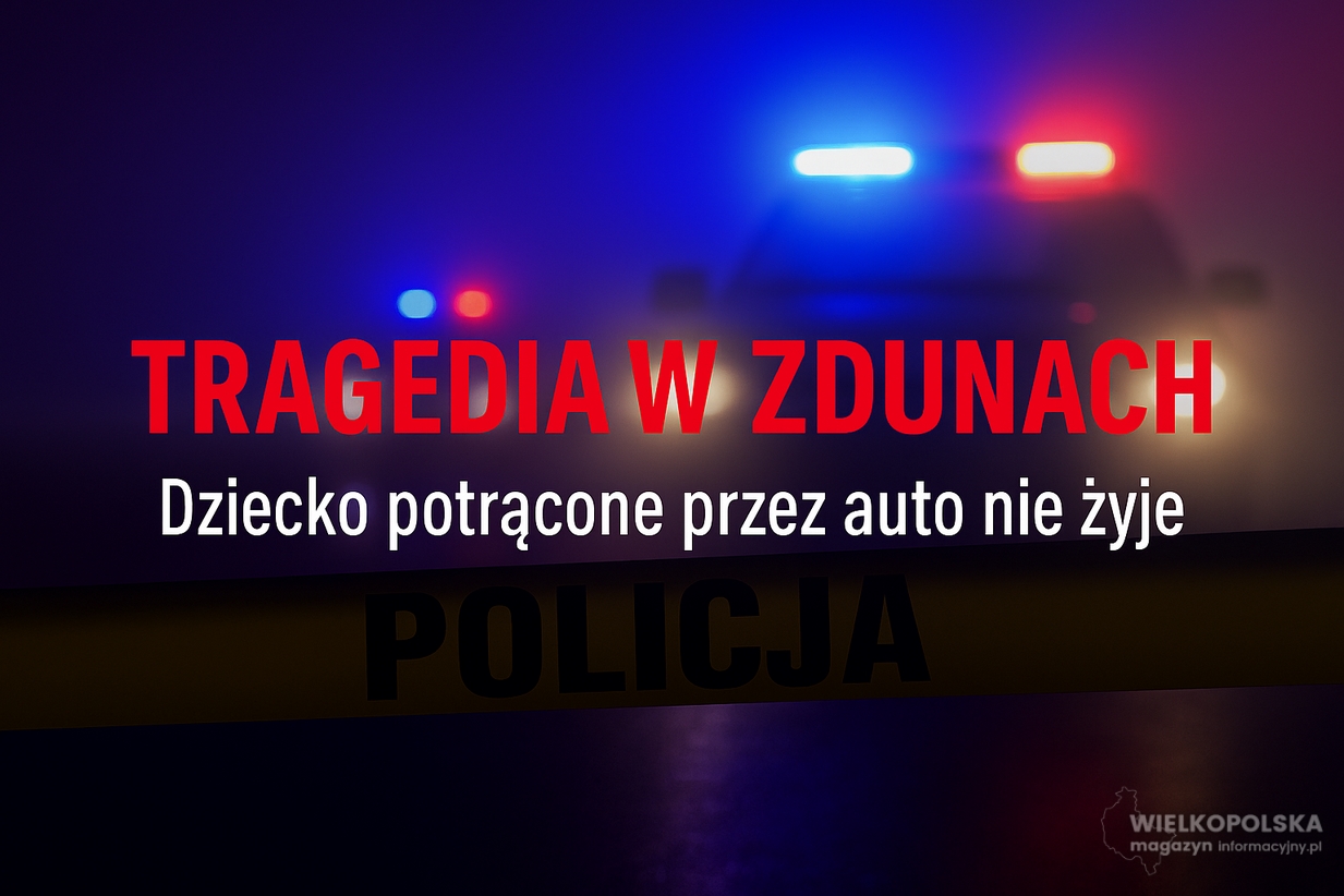 Tragedia w Zdunach. Dziecko potrącone przez samochód zmarło mimo reanimacji