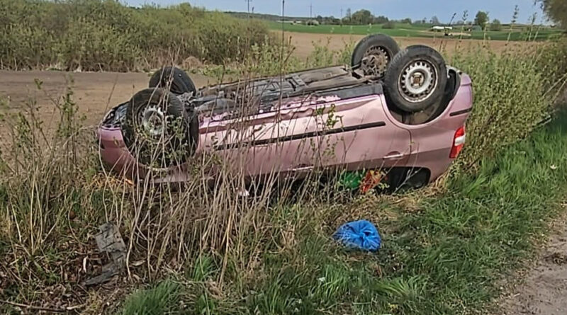 Pijany ukradł samochód i dachował