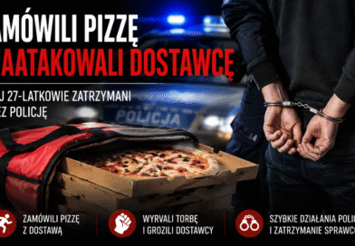 Zamówili pizzę i zaatakowali dostawcę. Dwaj 27-latkowie zatrzymani przez policję Zamówili pizzę i zaatakowali dostawcę. Dwaj 27-latkowie zatrzymani przez policję