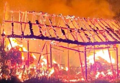 Nocny pożar stodoły w Koźminie w Wielkopolskim