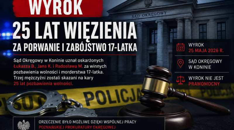 Wyrok 25 lat pozbawienia wolności za porwanie i brutalne zabójstwo Fabiana Zydora Wyrok 25 lat pozbawienia wolności za porwanie i brutalne zabójstwo Fabiana Zydora