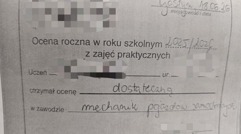 Posłużył się podrobionym dzienniczkiem zajęć praktycznych Posłużył się podrobionym dzienniczkiem zajęć praktycznych