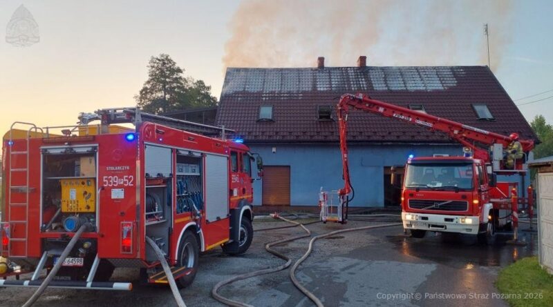 Pożar budynku w miejscowości Chojnik Pożar budynku w miejscowości Chojnik