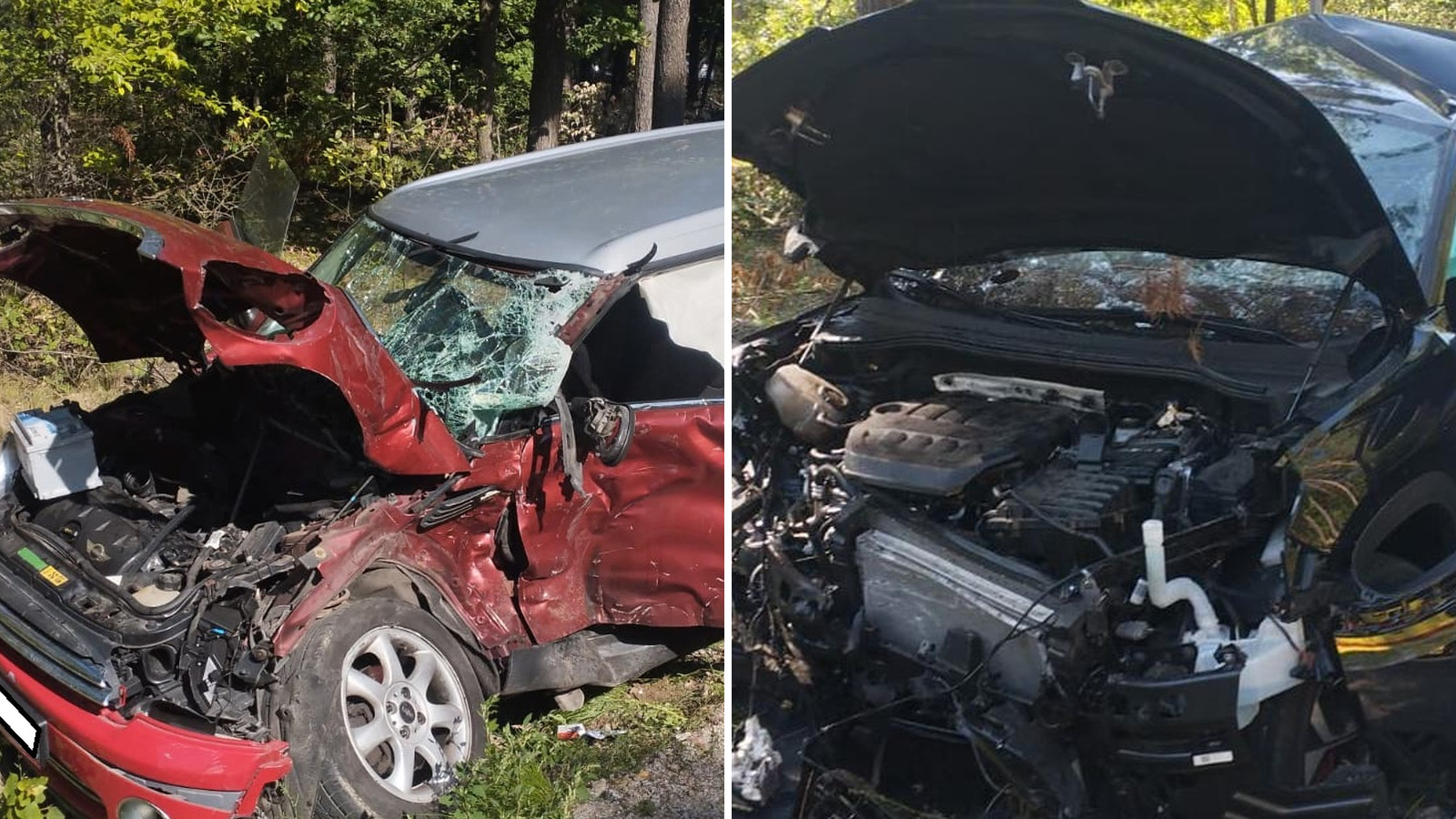 Groźny wypadek w Żerominie. Zderzenie dwóch samochodów, dwie osoby poszkodowane