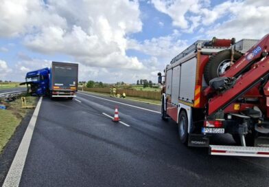 POWIAT NOWOTOMYSKI: Ciężarówka uderzyła w bariery na A2 POWIAT NOWOTOMYSKI: Ciężarówka uderzyła w bariery na A2