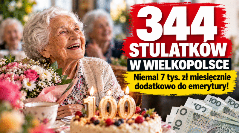 Coraz więcej stulatków w Wielkopolsce! 344 osoby otrzymują specjalne świadczenie. Najstarsza mieszkanka ma 109 lat!
