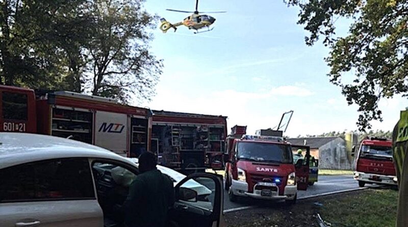 Tragiczny finał wypadku w Gajewie. Nie żyją dwie osoby. Śmigłowiec LPR na miejscu [AKTUALIZACJA]